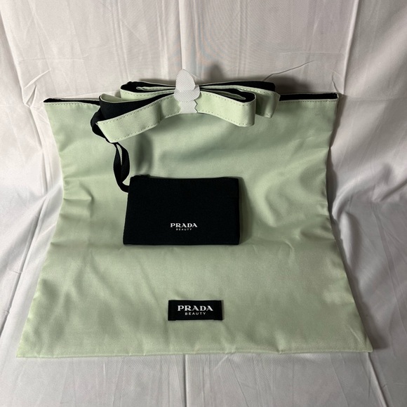 Prada Beauty Tote Bag, Reversible Mint Green  or Black NEW - Picture 3 of 11